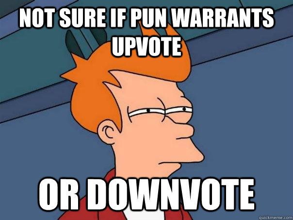 Not sure if pun warrants upvote Or downvote - Not sure if pun warrants upvote Or downvote  Futurama Fry