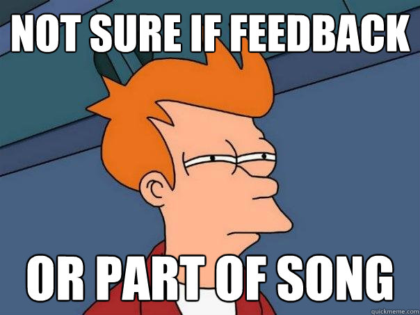 not sure if feedback or part of song - not sure if feedback or part of song  Futurama Fry