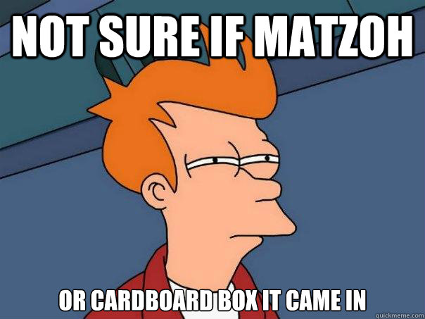not sure if matzoh or cardboard box it came in  Futurama Fry