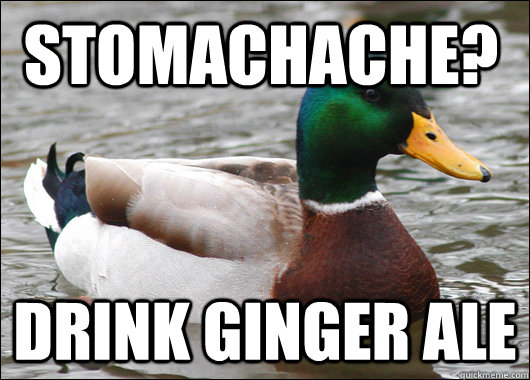 Stomachache? Drink Ginger Ale  Actual Advice Mallard