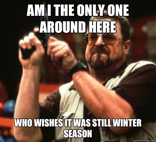 Am i the only one around here who wishes it was still winter season - Am i the only one around here who wishes it was still winter season  Am I The Only One Around Here