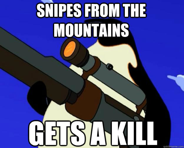 GETS A KILL SNIPES FROM THE MOUNTAINS   SAP NO MORE