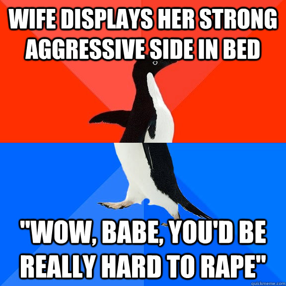 Wife displays her strong aggressive side in bed 