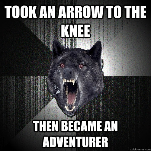 took an arrow to the knee then became an adventurer  Insanity Wolf