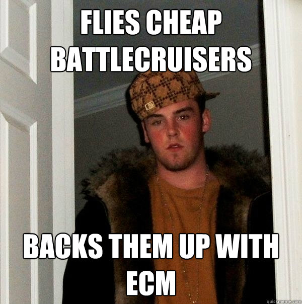 flies cheap battlecruisers backs them up with ecm - flies cheap battlecruisers backs them up with ecm  Scumbag Steve