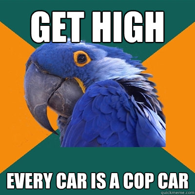 Get High Every car is a cop car   Paranoid Parrot