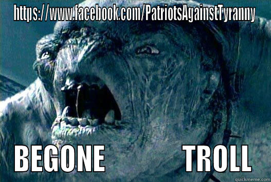 HTTPS://WWW.FACEBOOK.COM/PATRIOTSAGAINSTTYRANNY BEGONE               TROLL Misc