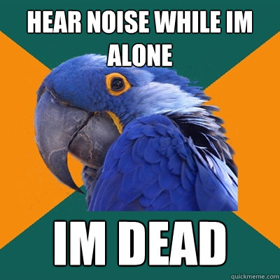 Hear noise while im alone im dead  Paranoid Parrot