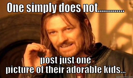 ONE SIMPLY DOES NOT............. POST JUST ONE PICTURE OF THEIR ADORABLE KIDS... Boromir