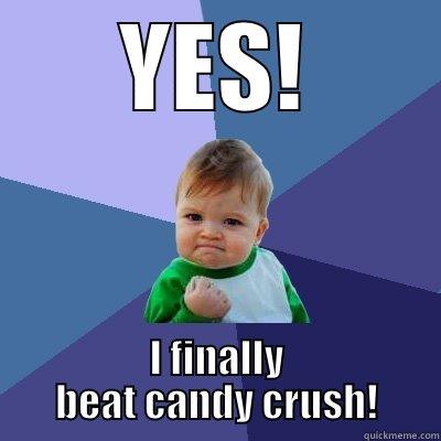 YES! I FINALLY BEAT CANDY CRUSH! Success Kid
