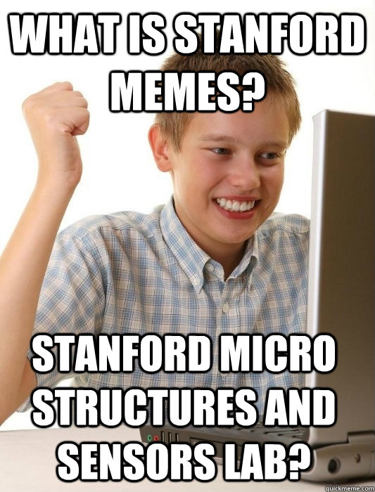 What is Stanford Memes? Stanford Micro Structures and Sensors Lab?  First Day on the Internet Kid