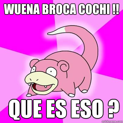 Wuena broca cochi !!  que es eso ?  Slowpoke