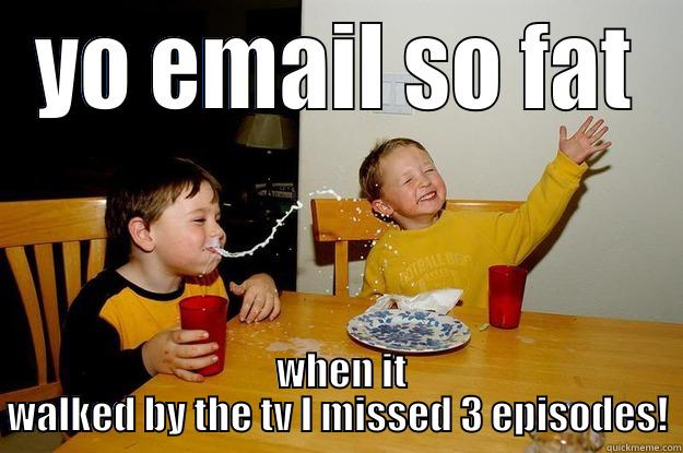 yo email - YO EMAIL SO FAT  WHEN IT WALKED BY THE TV I MISSED 3 EPISODES! yo mama is so fat