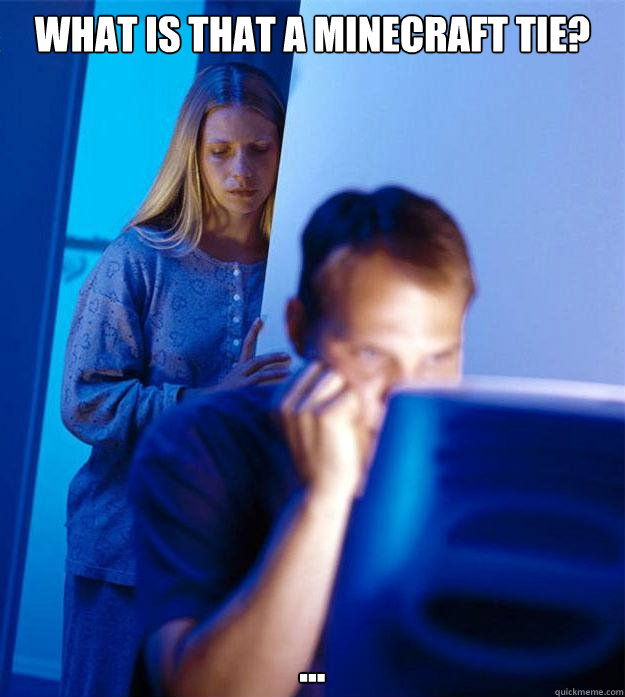 What is that a Minecraft Tie? ...  Redditors Wife