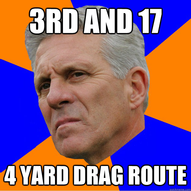 3rd and 17 4 yard drag route  Uninformed Zook