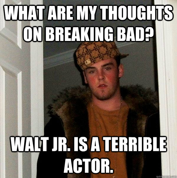 What are my thoughts on Breaking Bad? Walt Jr. is a terrible actor. - What are my thoughts on Breaking Bad? Walt Jr. is a terrible actor.  Scumbag Steve