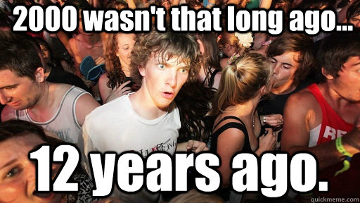 2000 wasn't that long ago... 12 years ago.  Sudden Clarity Clarence