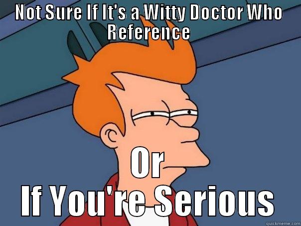 NOT SURE IF IT'S A WITTY DOCTOR WHO REFERENCE OR IF YOU'RE SERIOUS Futurama Fry