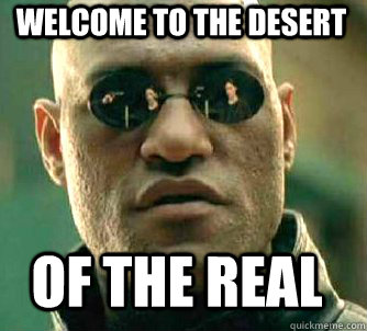 Welcome to the desert of the real  Matrix Morpheus