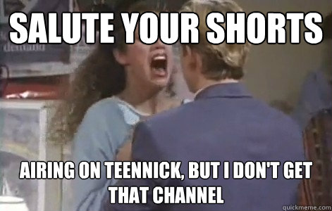 Salute Your Shorts airing on teennick, but i don't get that channel  