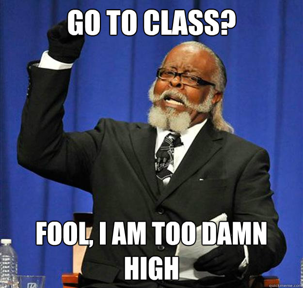go to class? Fool, I am too damn high  Jimmy McMillan