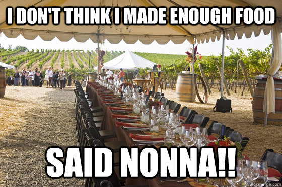 I don't think i made enough food  said nonna!!  Italian food meme