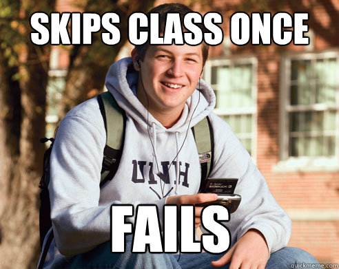 skips class once fails  College Freshman