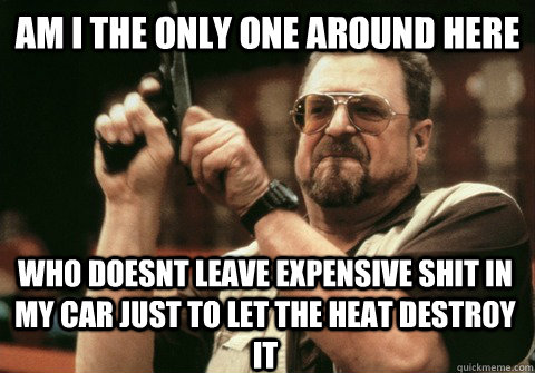 Am I the only one around here who doesnt leave expensive shit in my car just to let the heat destroy it - Am I the only one around here who doesnt leave expensive shit in my car just to let the heat destroy it  Am I the only one
