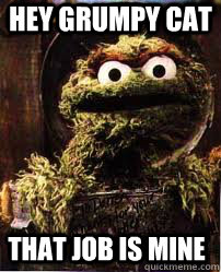 Hey Grumpy Cat that job is mine - Hey Grumpy Cat that job is mine  Oscar The Grouch