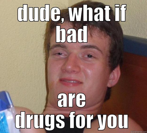 DUDE, WHAT IF BAD ARE DRUGS FOR YOU 10 Guy