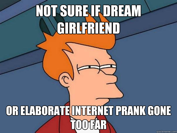 Not sure if dream girlfriend or elaborate internet prank gone too far  Futurama Fry