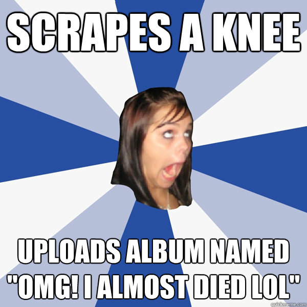 Scrapes a knee Uploads album named 