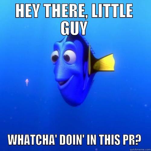 HEY THERE, LITTLE GUY WHATCHA' DOIN' IN THIS PR? dory