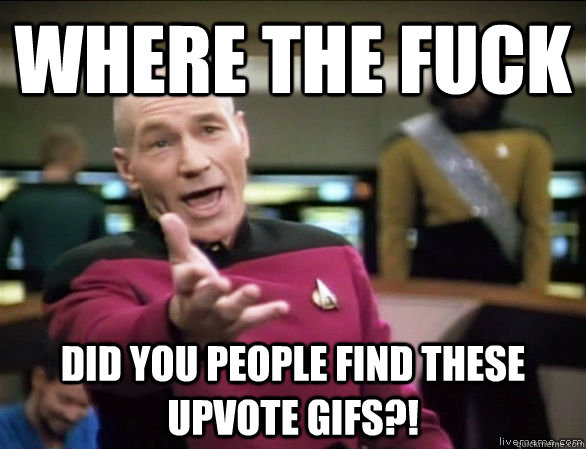 Where the fuck did you people find these upvote gifs?!  Annoyed Picard HD