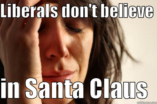 LIBERALS DON'T BELIEVE   IN SANTA CLAUS  First World Problems