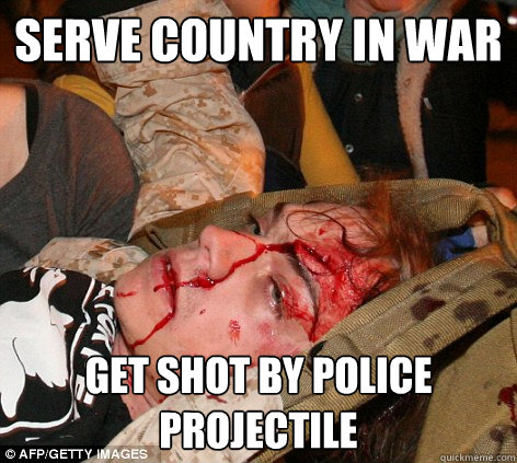 Serve Country in War Get shot by police projectile  Scott Olsen Occupy