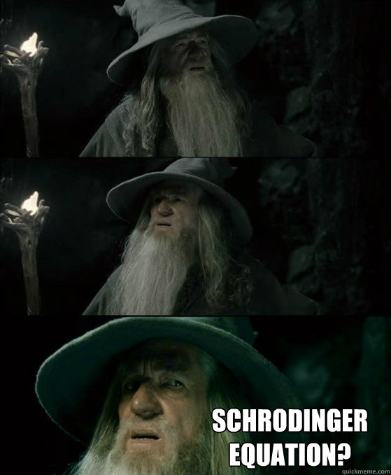  Schrodinger equation? -  Schrodinger equation?  No memory Gandalf