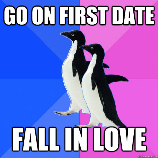 go on first date fall in love  Socially Awkward Couple