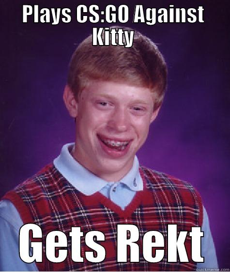 PLAYS CS:GO AGAINST KITTY GETS REKT Bad Luck Brian