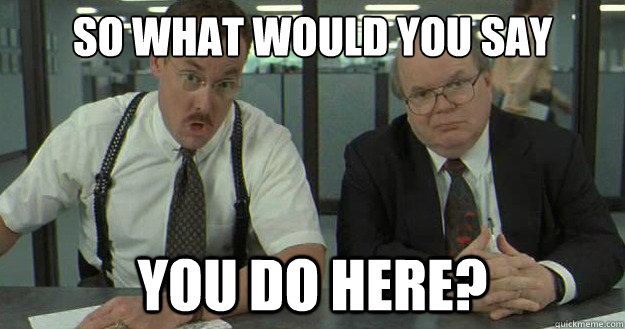 So What would you say you do here? - So What would you say you do here?  Office Space Bobs