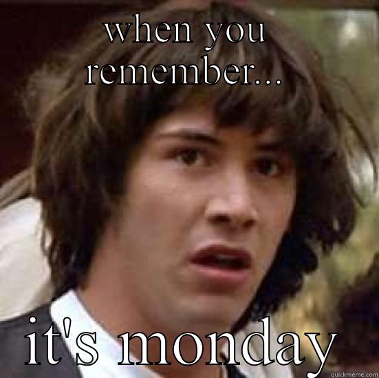 WHEN YOU REMEMBER... IT'S MONDAY conspiracy keanu