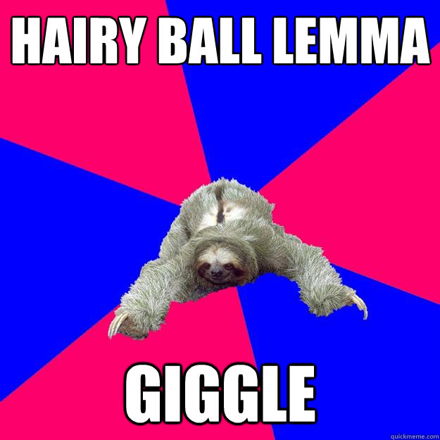 hairy ball lemma
 giggle
  Math Major Sloth
