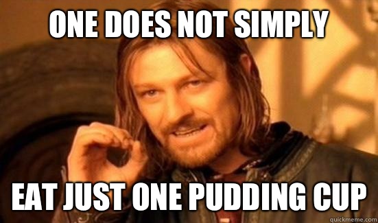 One Does Not Simply eat just one pudding cup  Boromir