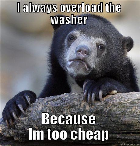 I ALWAYS OVERLOAD THE WASHER BECAUSE IM TOO CHEAP Confession Bear