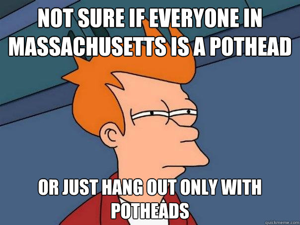 Not sure if everyone in Massachusetts is a pothead Or just hang out only with potheads  Futurama Fry
