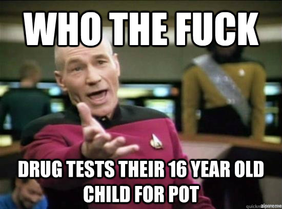 who the fuck drug tests their 16 year old child for pot - who the fuck drug tests their 16 year old child for pot  Annoyed Picard HD