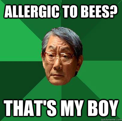 allergic to bees? that's my boy - allergic to bees? that's my boy  High Expectations Asian Father