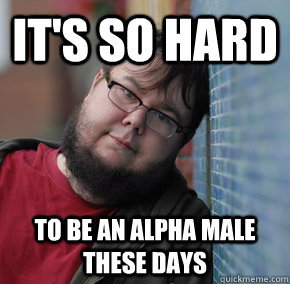 It's so hard To be an alpha male these days  