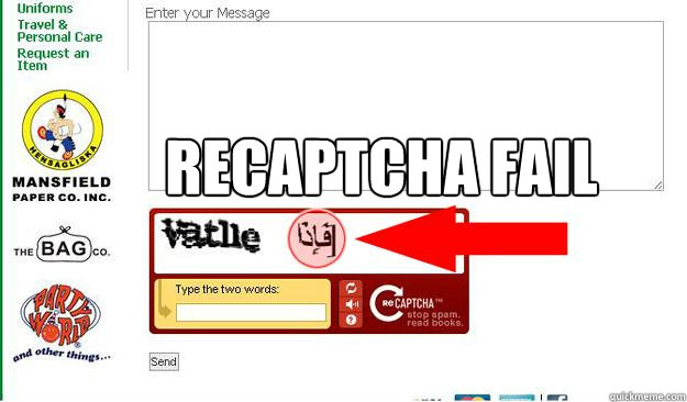 reCaptcha FAIL  ReCaptcha FAIL