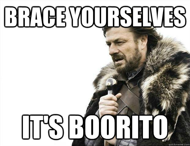 Brace yourselves It's Boorito  Brace youselves